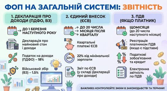 ФОП на общей системе отчетность – налоги, декларация и бухгалтерское сопровождение