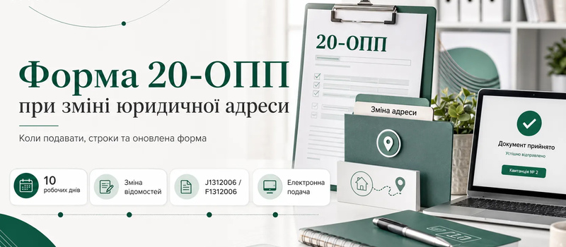 Форма 20-ОПП при зміні юридичної адреси