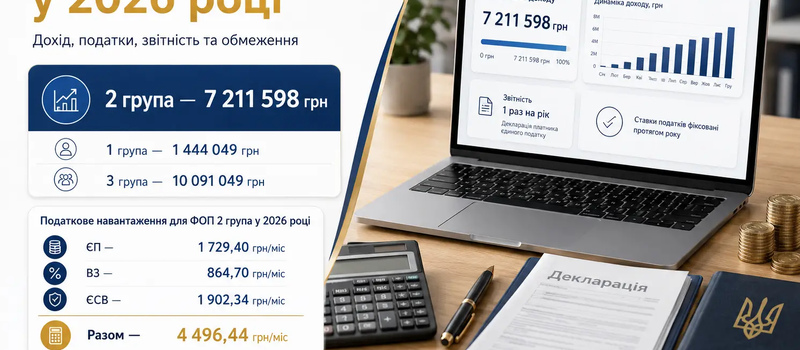 Лимит ФОП 2 группа в 2026 году: налоги, доход, отчетность и ограничения