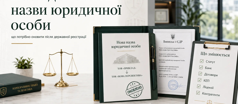 Наслідки зміни назви юридичної особи