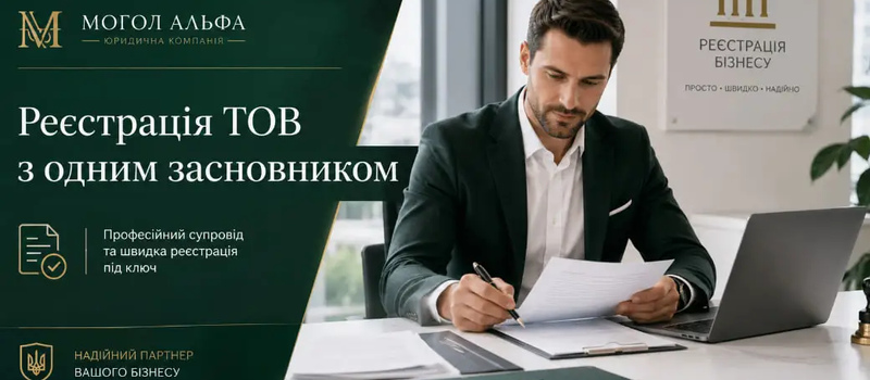 Реєстрація ТОВ з одним засновником