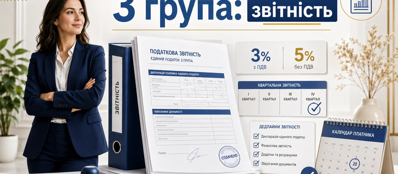 ТОВ єдиний податок 3 група звітність: подання, строки та облік