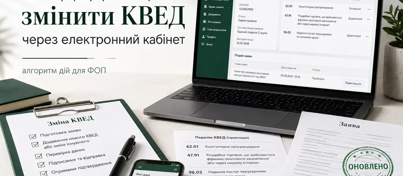 Як додати або змінити КВЕД через електронний кабінет