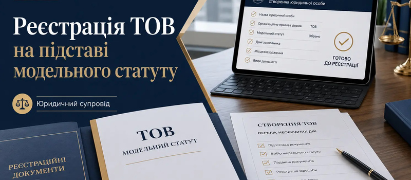 Реєстрація ТОВ на підставі модельного статуту