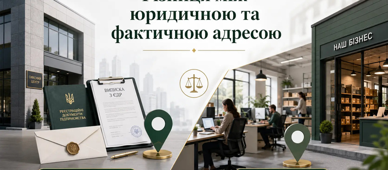 Різниця між юридичною та фактичною адресою підприємства