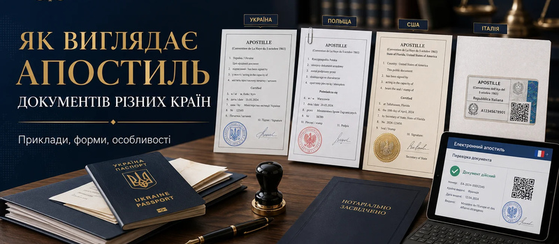 Як виглядає апостиль документів різних країн