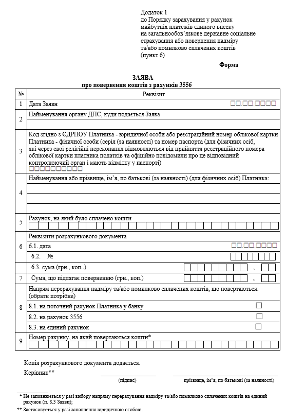 Як повернути надміру та/або помилково сплачений ЄСВ